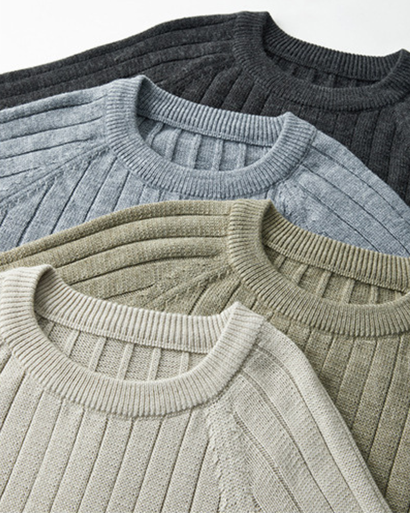 Men's Cable-Knit Crew-Neck Jumper with Raglan Sleeves - shared