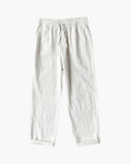 Men's Cropped Drawstring Trousers with Straight Legs - White