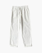 Men's Cropped Drawstring Trousers with Straight Legs - White