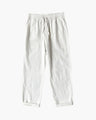 Men's Cropped Drawstring Trousers with Straight Legs - White