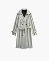 Men's Double-Breasted Trench Coat with a Tie Belt - Green
