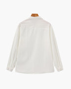 Men's Fine-Stripe Button Shirt with a Chest Pocket - White