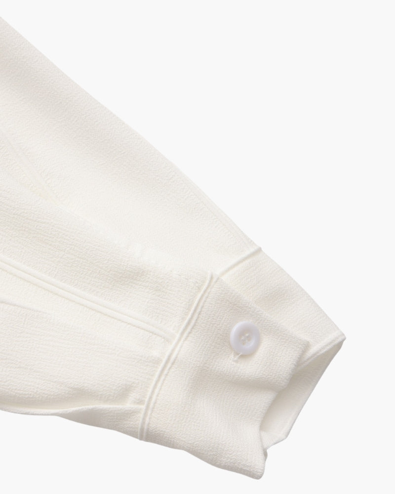 Men's Fine-Stripe Button Shirt with a Chest Pocket - White