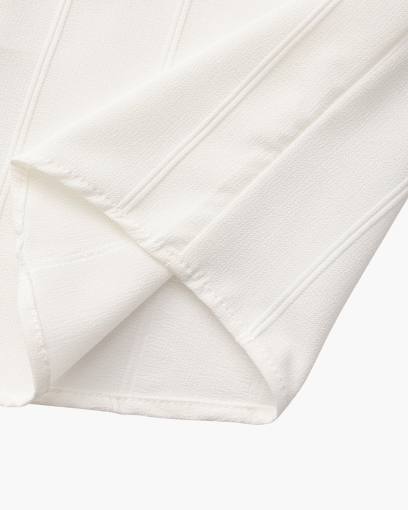 Men's Fine-Stripe Button Shirt with a Chest Pocket - White