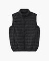 Men's Horizontally Quilted Gilet with a Stand Collar - Black