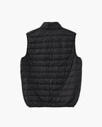 Men's Horizontally Quilted Gilet with a Stand Collar - Black