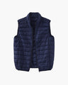 Men's Horizontally Quilted Gilet with a Stand Collar - Navy