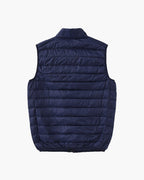 Men's Horizontally Quilted Gilet with a Stand Collar - Navy
