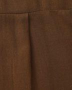 Men's Mandarin-Collar Shirt with a Chest Pocket - Brown