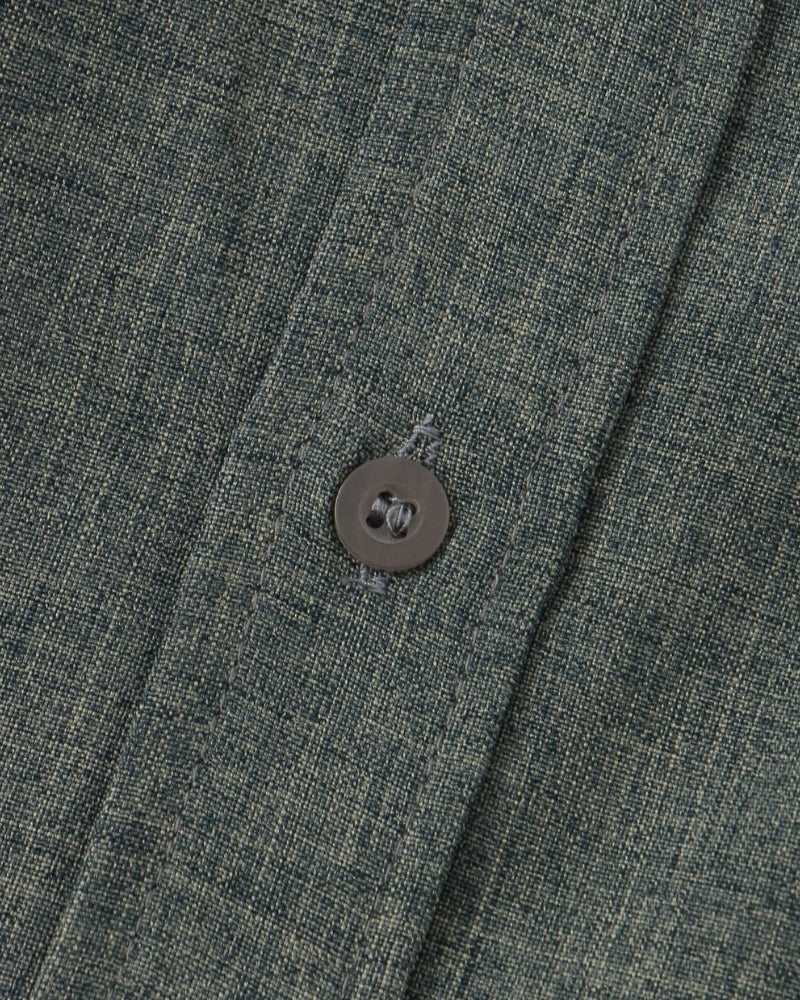 Men's Mandarin-Collar Short-Sleeve Shirt with Pocket - Grey