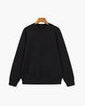 Men's Plain Crew-Neck Sweatshirt with Banded Cuffs - Black
