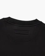 Men's Plain Crew-Neck Sweatshirt with Banded Cuffs - Black