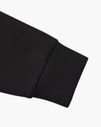 Men's Plain Crew-Neck Sweatshirt with Banded Cuffs - Black