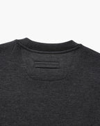 Men's Plain Crew-Neck Sweatshirt with Banded Cuffs - Grey