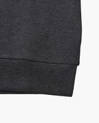 Men's Plain Crew-Neck Sweatshirt with Banded Cuffs - Grey