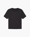 Men's Plain Crew-Neck T-Shirt with Straight Sleeves - Black