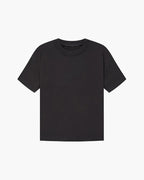 Men's Plain Crew-Neck T-Shirt with Straight Sleeves - Black
