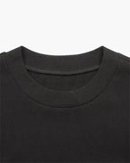 Men's Plain Crew-Neck T-Shirt with Straight Sleeves - Black