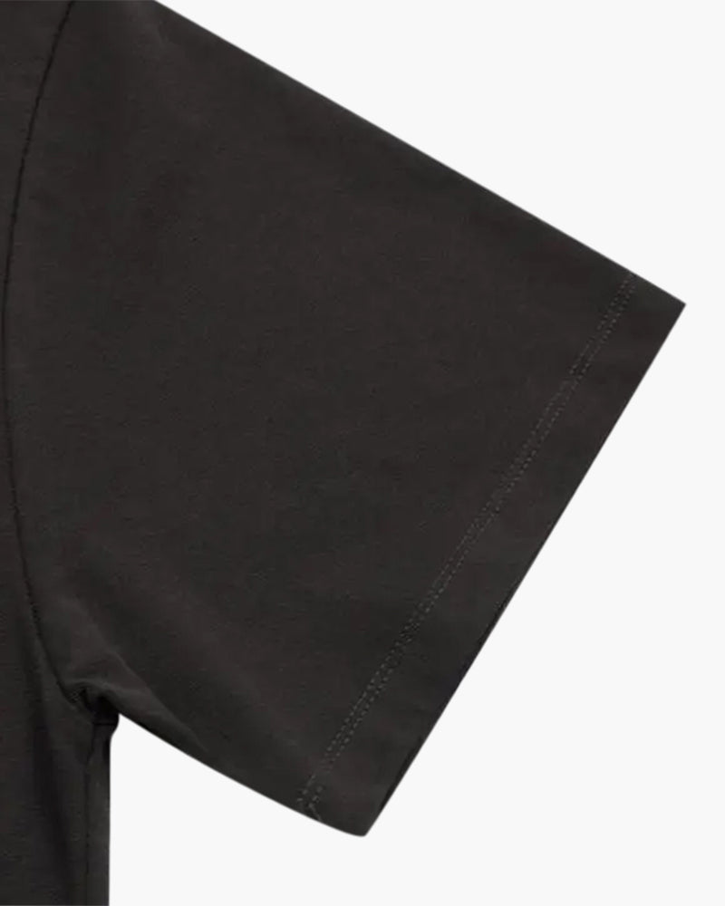 Men's Plain Crew-Neck T-Shirt with Straight Sleeves - Black