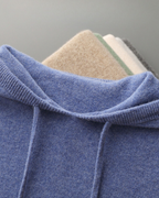 Men's Plain Drawstring Hoodie with Ribbed Edges - shared