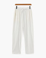 Men's Plain Drawstring Trousers with Open Ankle Hems - White
