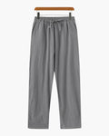 Men's Plain Drawstring Trousers with Open Ankle Hems - Grey
