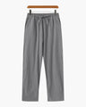 Men's Plain Drawstring Trousers with Open Ankle Hems - Grey