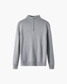 Men's Plain Half-Zip Jumper with a Standing Collar - Grey