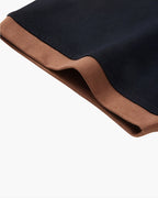Men's Plain Polo Shirt with Contrast Collar and Cuffs - Black