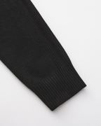 Men's Plain Roll-Neck Jumper with Long Banded Sleeves - Black