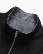 Men's Plain Zip Gilet with a Rounded Stand Collar - Black