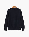 Men's Ribbed Crew-Neck Jumper with Long Sleeves - Navy