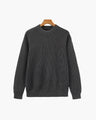 Men's Ribbed Crew-Neck Jumper with Long Sleeves - Grey