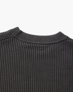 Men's Ribbed Crew-Neck Jumper with Long Sleeves - Grey