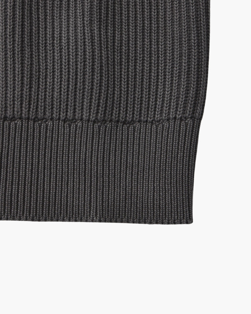 Men's Ribbed Crew-Neck Jumper with Long Sleeves - Grey