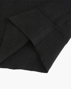 Men's Ribbed Half-Zip Jumper with a Pointed Collar - Dark Grey
