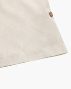 Men's Short-Sleeve Button-Neck Shirt with Chest Pocket - Beige