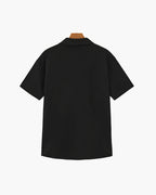 Men's Short-Sleeved Polo and Straight Trouser Set - Black
