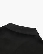Men's Short-Sleeved Polo and Straight Trouser Set - Black