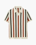 Men's Short-Sleeved Polo with Broad Vertical Stripes - Multicolour
