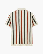 Men's Short-Sleeved Polo with Broad Vertical Stripes - Multicolour