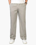 Men's Straight-Leg Trousers with an Elasticated Waist - Light Grey
