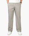 Men's Straight-Leg Trousers with an Elasticated Waist - Light Grey