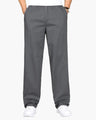 Men's Straight-Leg Trousers with an Elasticated Waist - Grey