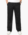 Men's Straight-Leg Trousers with an Elasticated Waist - Black