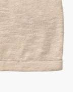 Men's Textured Crew-Neck Top with Long Straight Sleeves - Beige