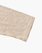 Men's Textured Crew-Neck Top with Long Straight Sleeves - Beige