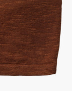 Men's Textured Crew-Neck Top with Long Straight Sleeves - Brown