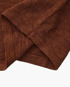 Men's Textured Crew-Neck Top with Long Straight Sleeves - Brown