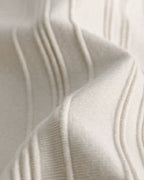 Men's Vertical-Rib Polo Shirt with a Short Zip - Beige